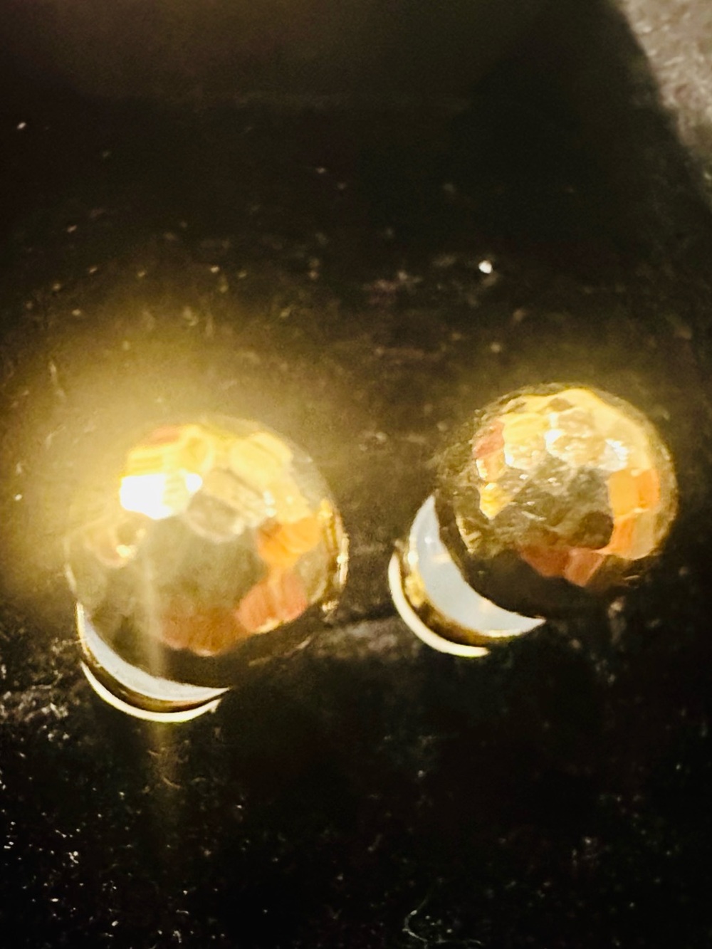 New 14K Solid Gold Earrings Ball disco diamond cut solid 14K ball gold earrings
